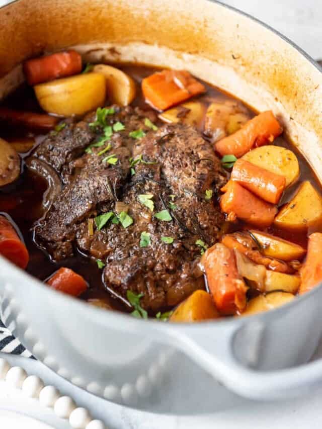 Dutch Oven Pot Roast (Slow Cooker Recipe) - House of Nash Eats