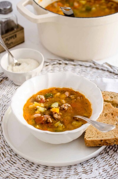 Cozy Minestrone Soup with Italian Sausage | House of Nash Eats