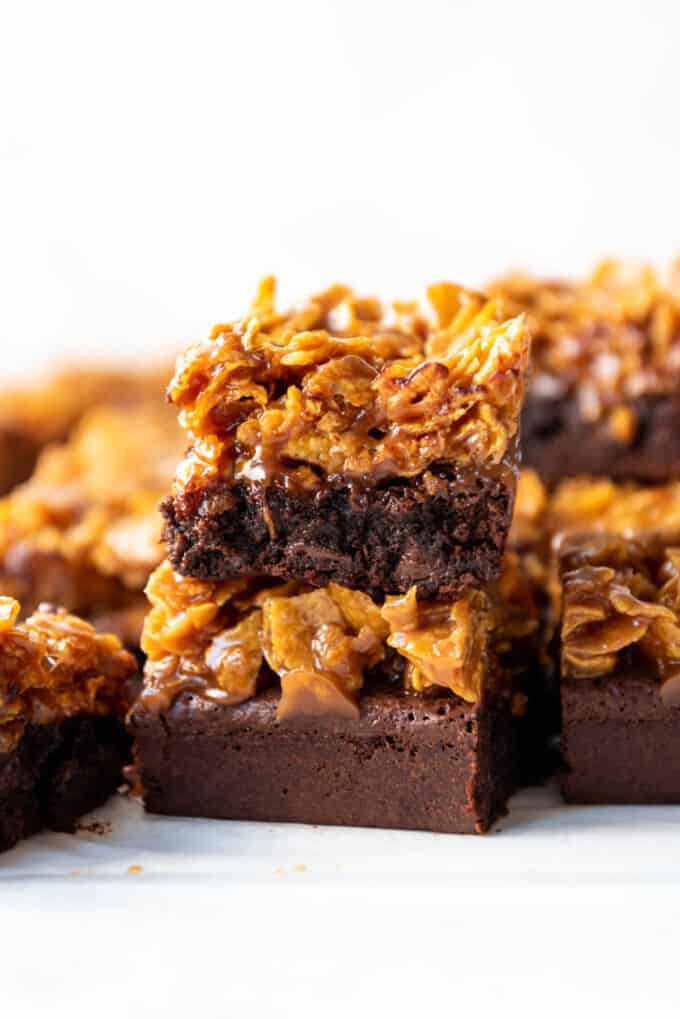 Caramel Cornflake Brownies - House of Nash Eats