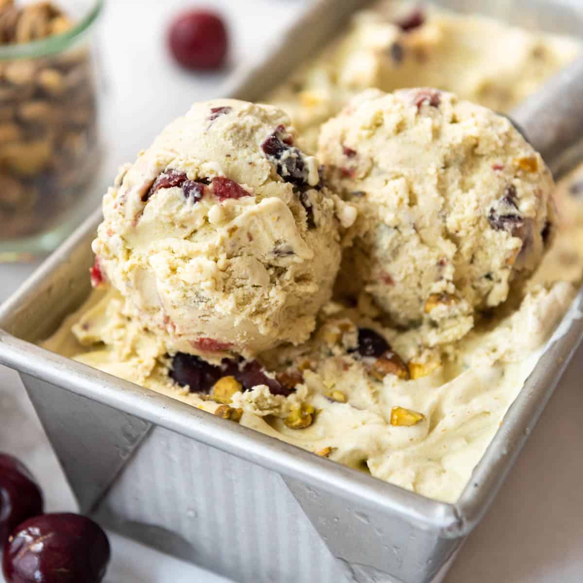 Cherry Pistachio Ice Cream