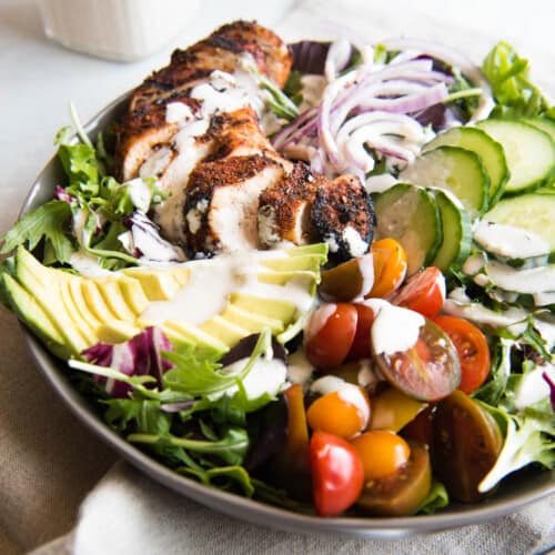 Grilled Cajun Chicken Salad with Creamy Cajun Dressing - House of Nash Eats