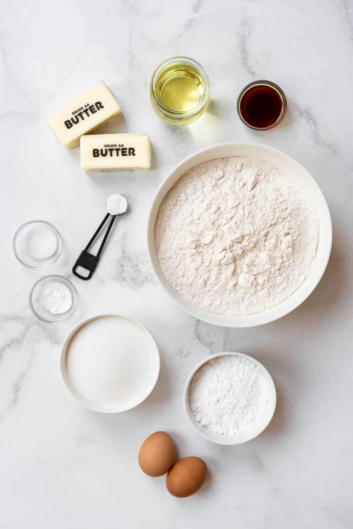Ingredients for making Swig sugar cookies.