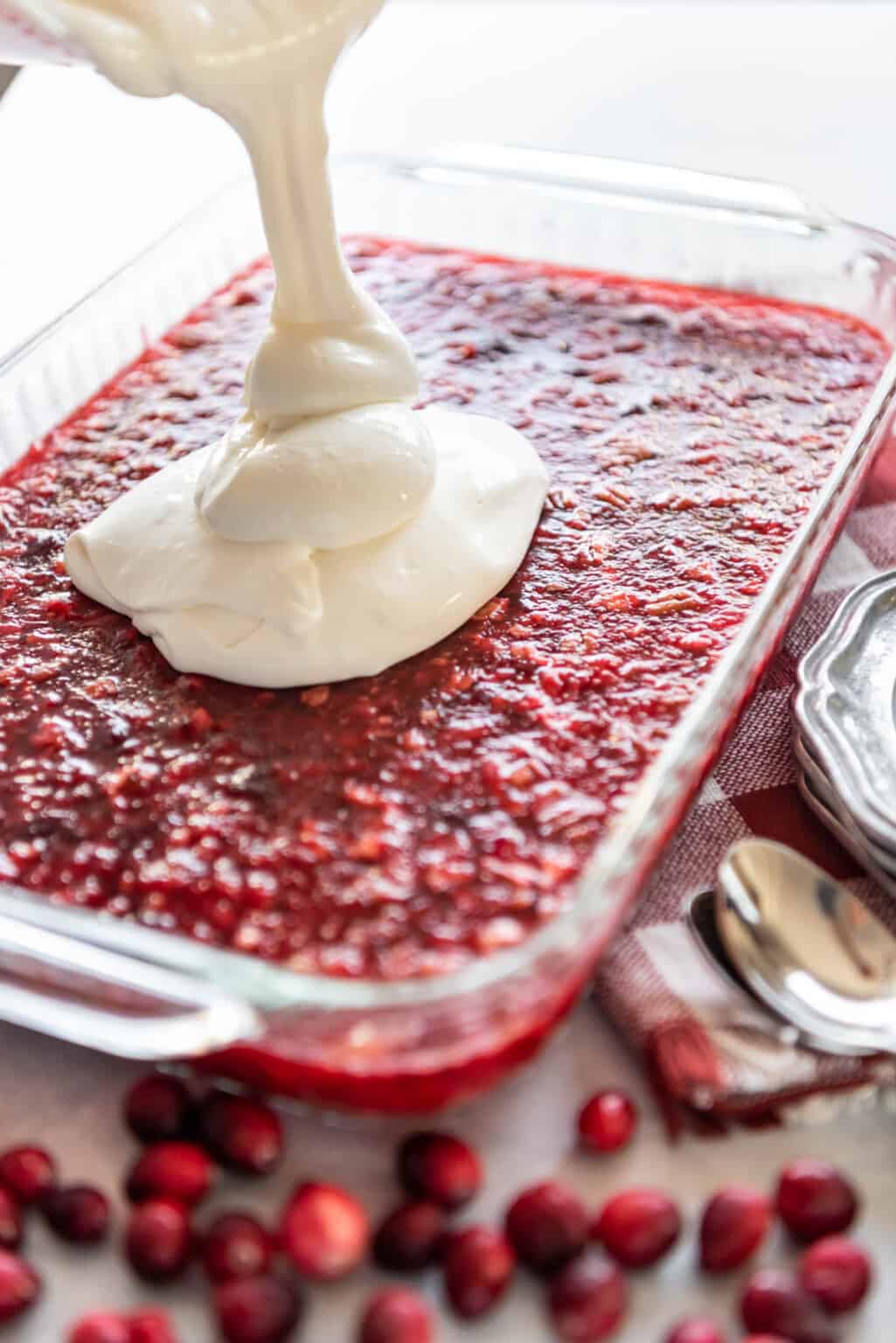 Cranberry Jello Salad With Cream Cheese Topping House Of Nash Eats