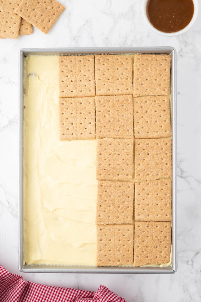 Easy NoBake Caramel Apple Eclair Cake House of Nash Eats