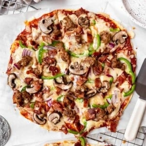 An Imo's copycat Deluxe St. Louis-style pizza