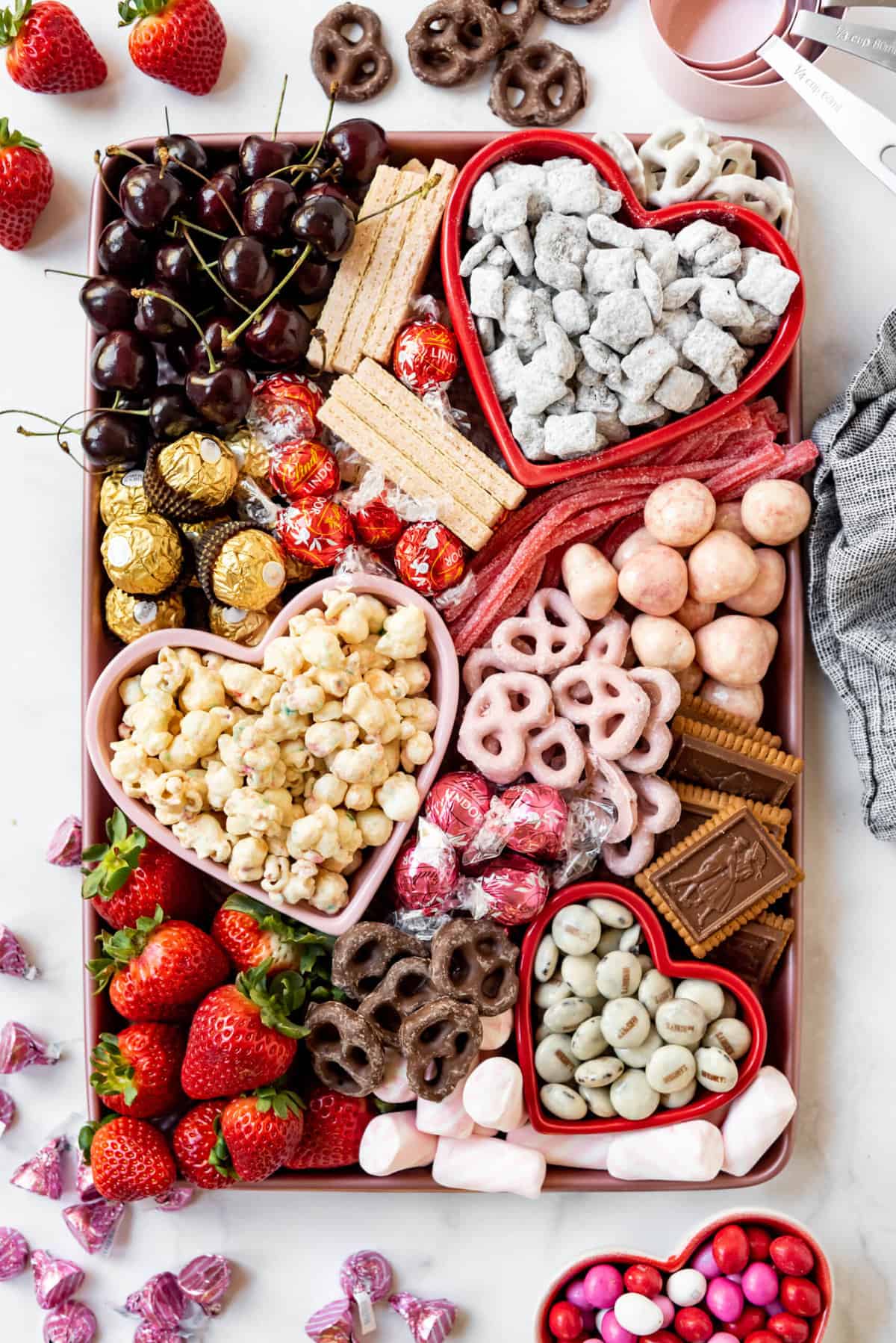 A Valentine's Day dessert charcuterie board.