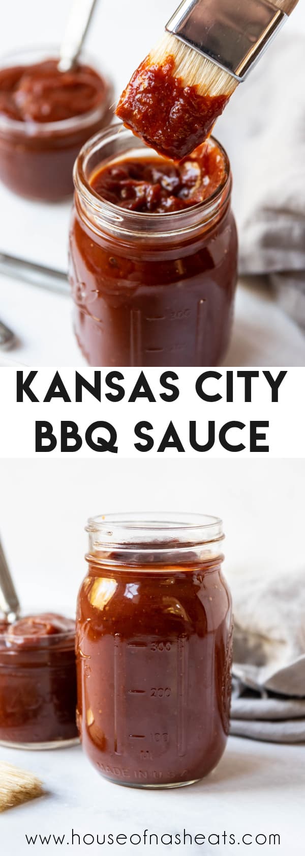 A collage of images of kansas city barbecue sauce with text overlay.