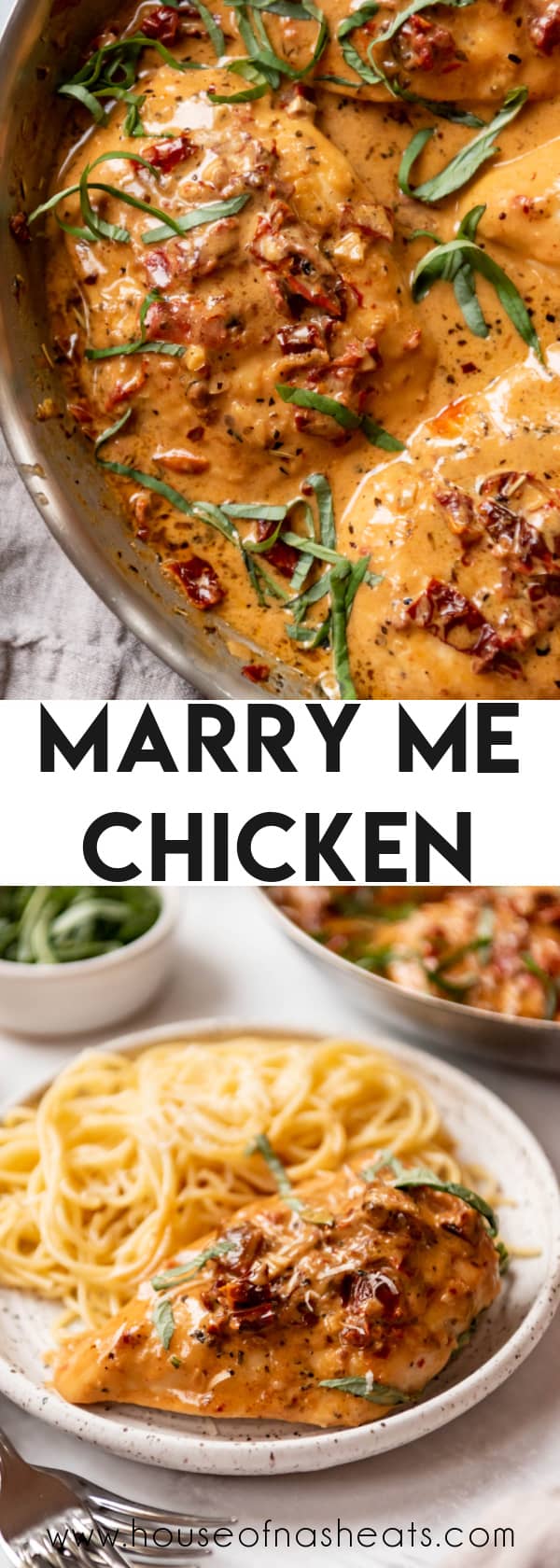 A collage of images of marry me chicken with text overlay.