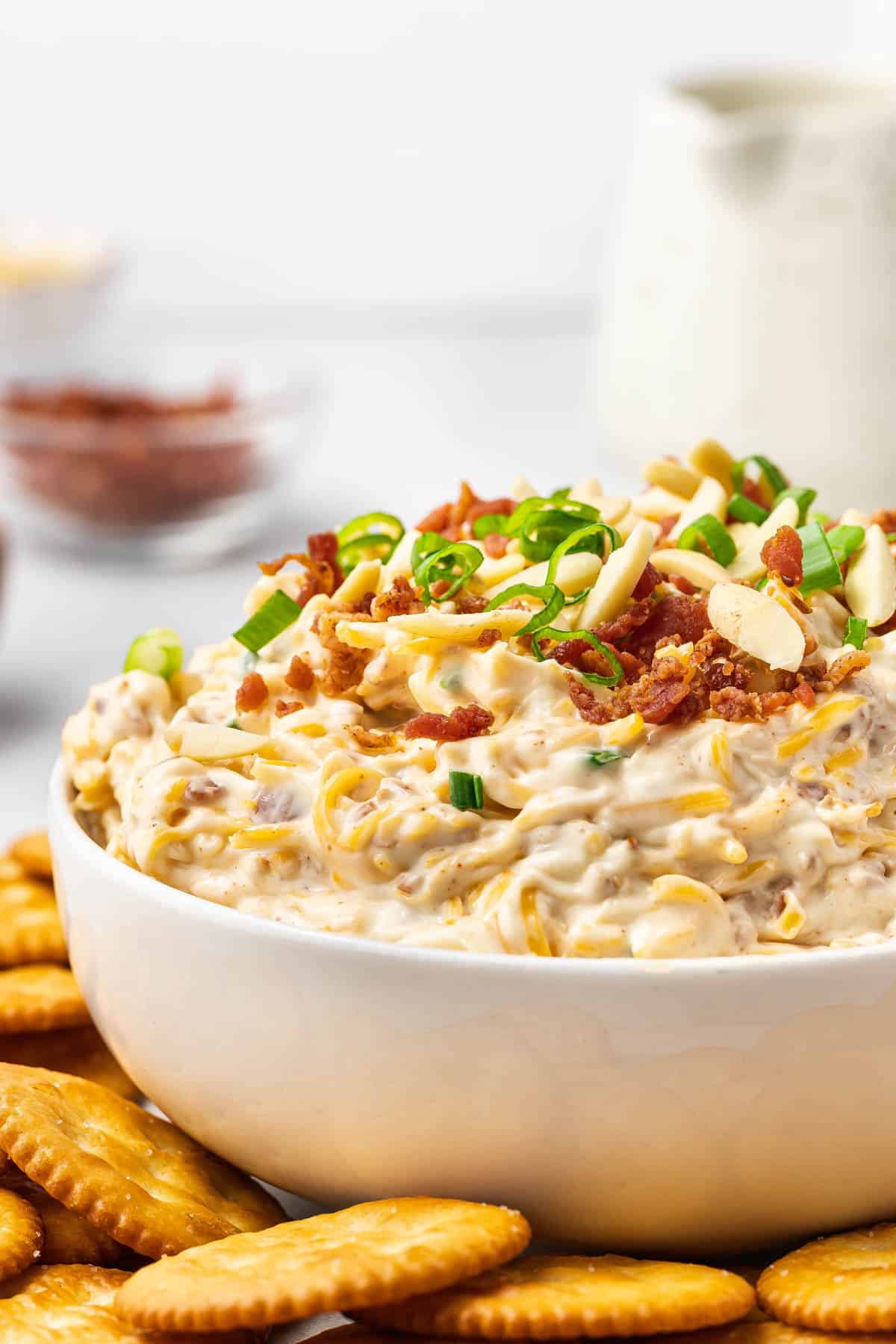 A close up image of million dollar dip in a bowl.