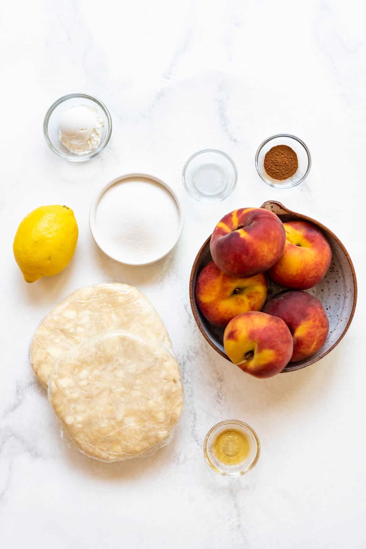 Ingredients for peach hand pies.