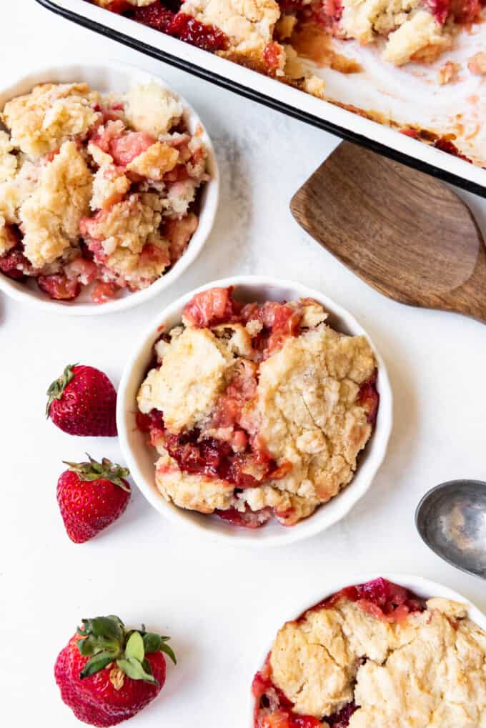 Easy Strawberry Rhubarb Cobbler Recipe - House of Nash Eats