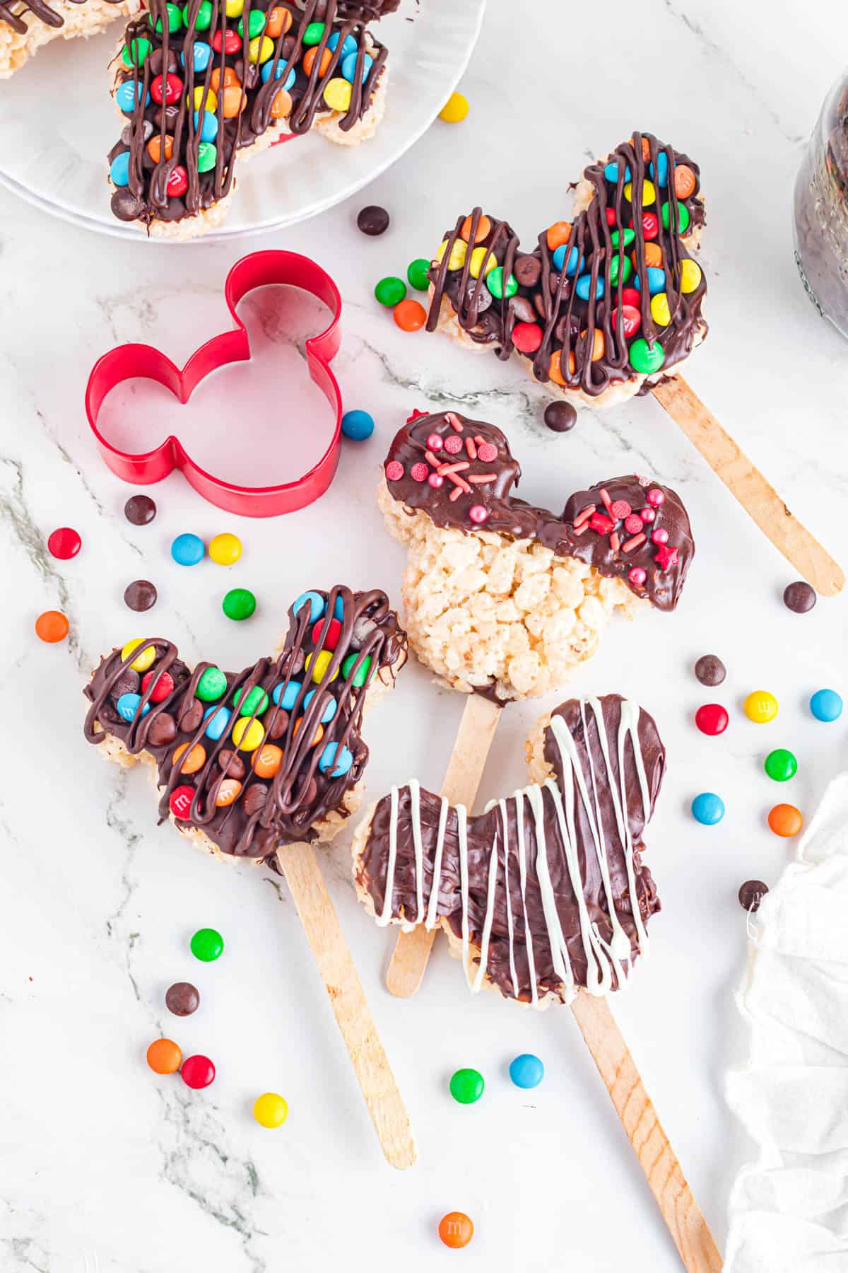 Rice Krispy Treat Pops Dipped in Chocolate on a Stick