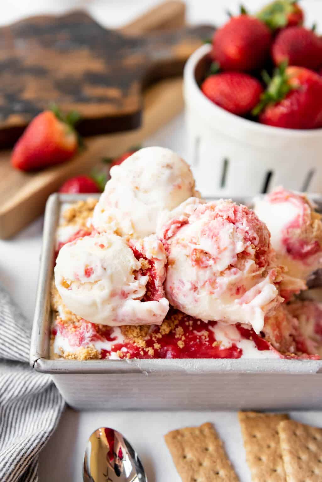 Easy Strawberry Cheesecake Ice Cream - House of Nash Eats