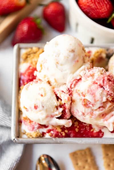 Easy Strawberry Cheesecake Ice Cream - House of Nash Eats