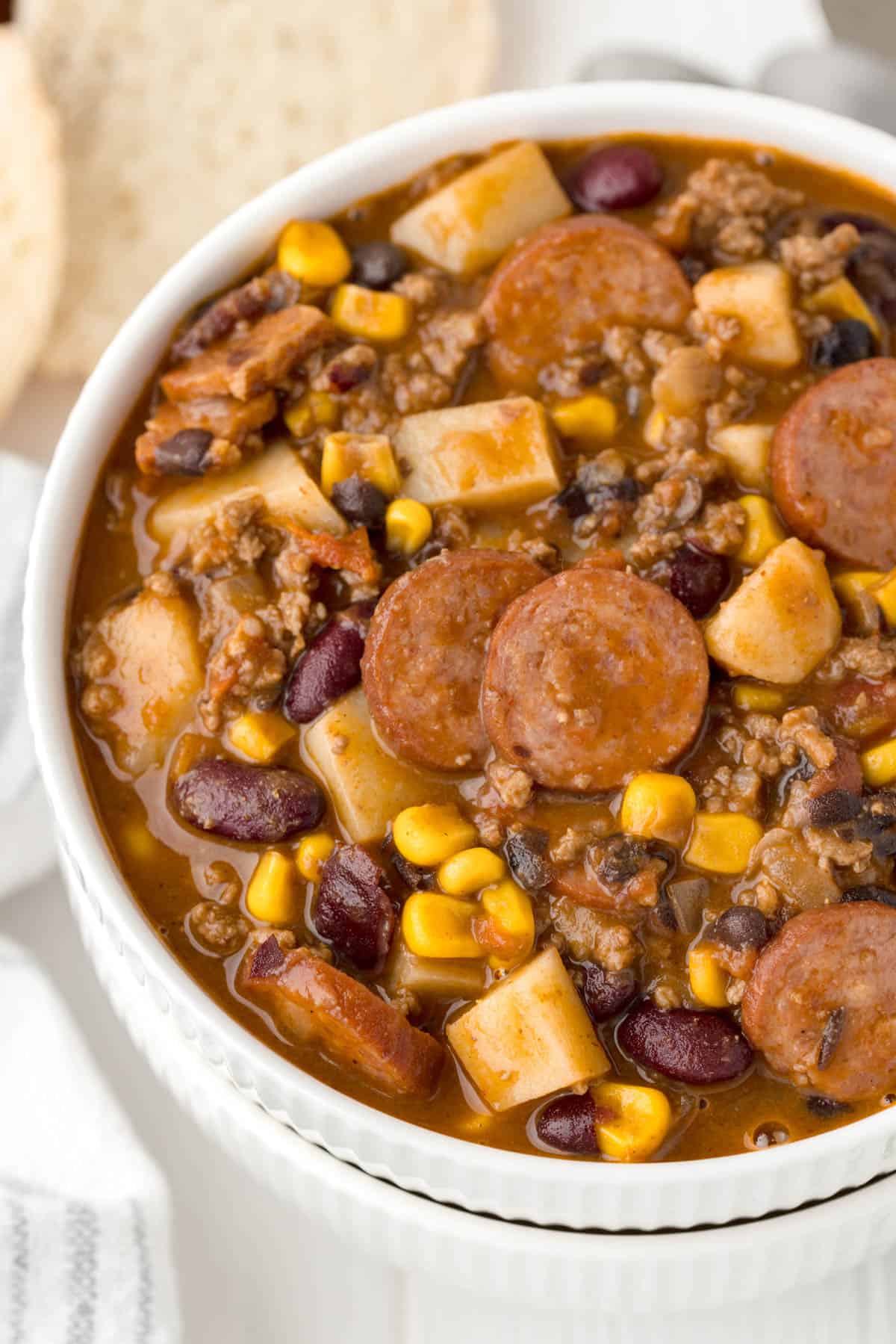 A hearty bowl of cowboy stew.