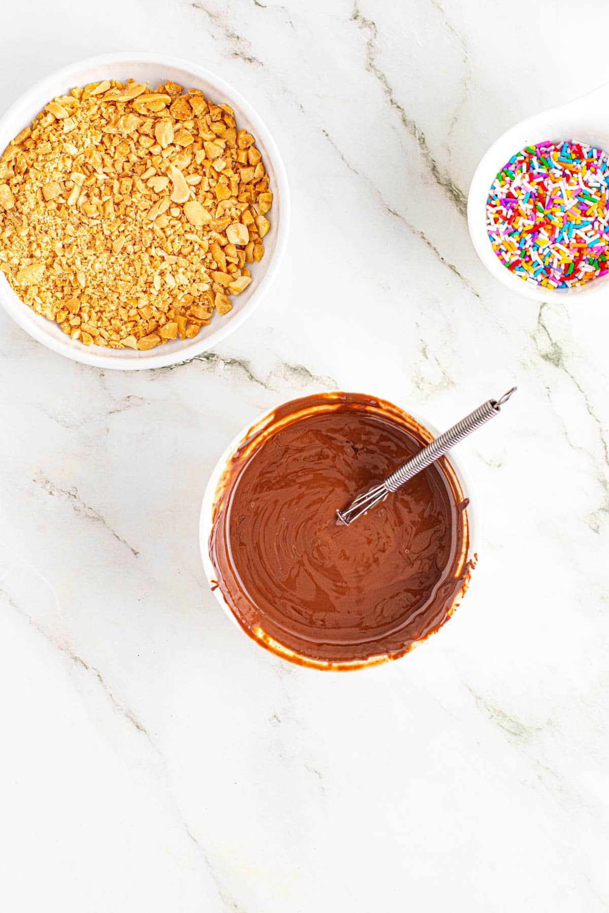 Melted chocolate in a bowl.