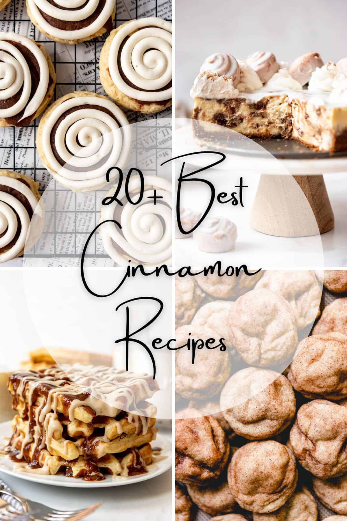 A collage of images of recipes with cinnamon.