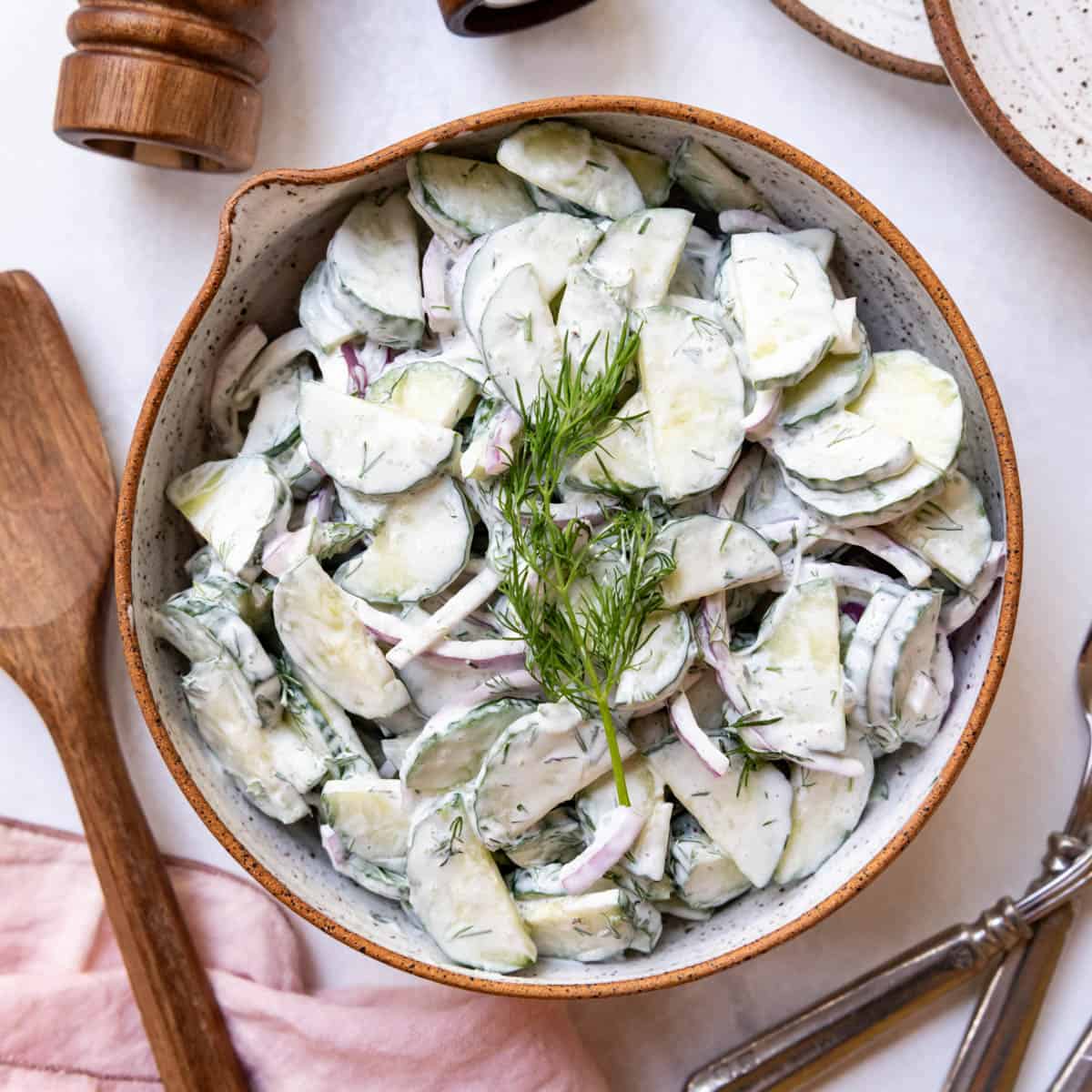 Creamy German Cucumber Salad - House of Nash Eats