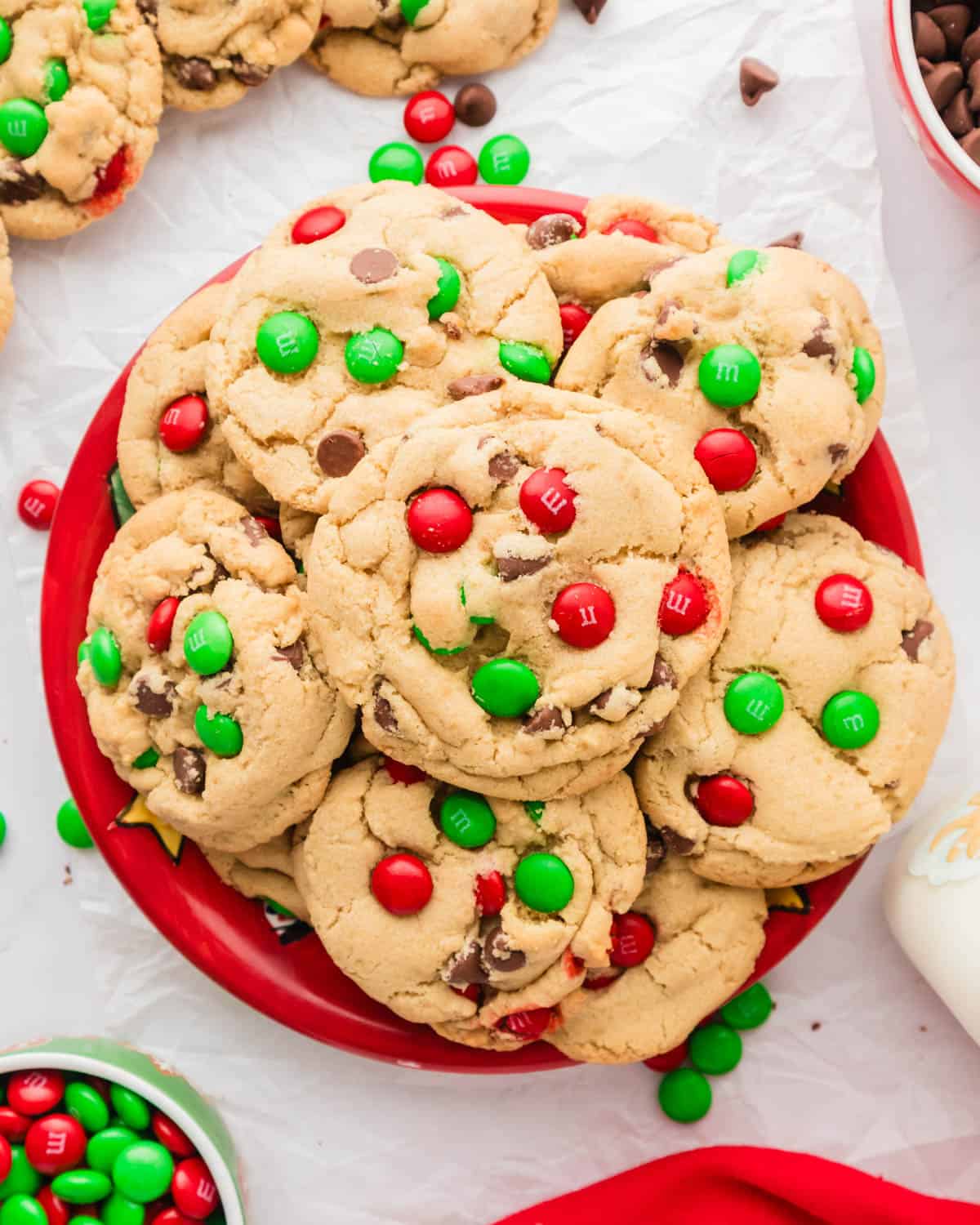 Soft & Chewy Christmas M&M Cookies - House of Nash Eats