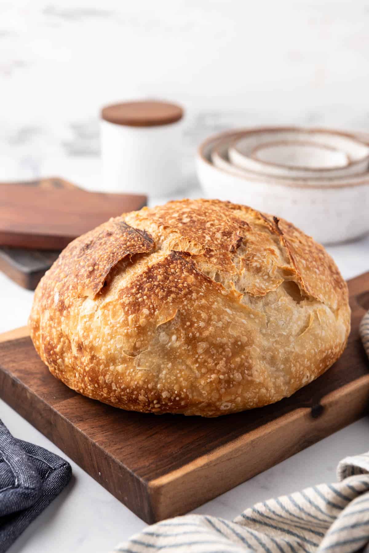 An image of a loaf of sourdough bread.