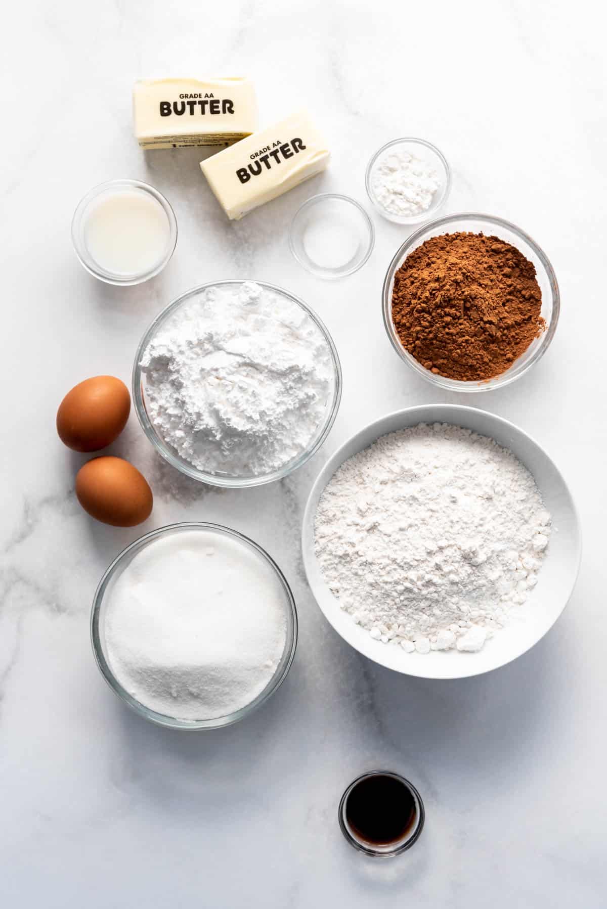 Ingredients for Cutler's chocolate marshmallow cookies.