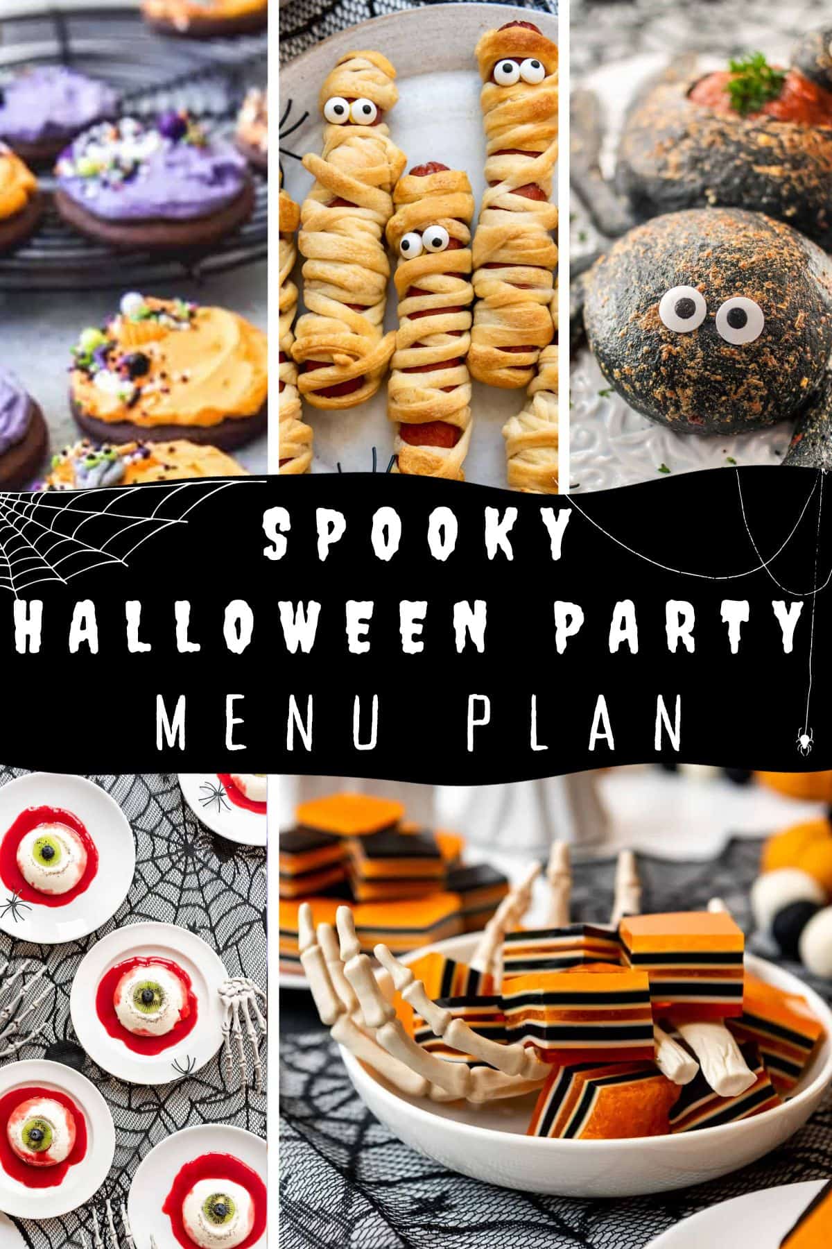 An image collage of Halloween recipes.