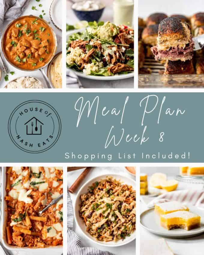 An image of Weekly Meal Plan 8 collection of recipes for the week.
