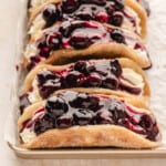 An image of blueberry cheesecake tacos.