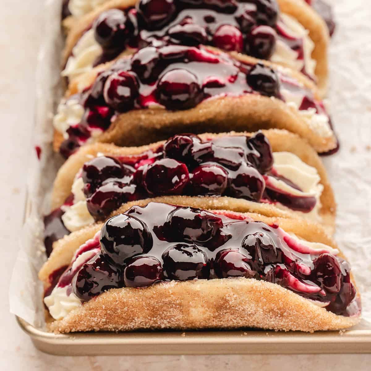 Blueberry Cheesecake Dessert Tacos