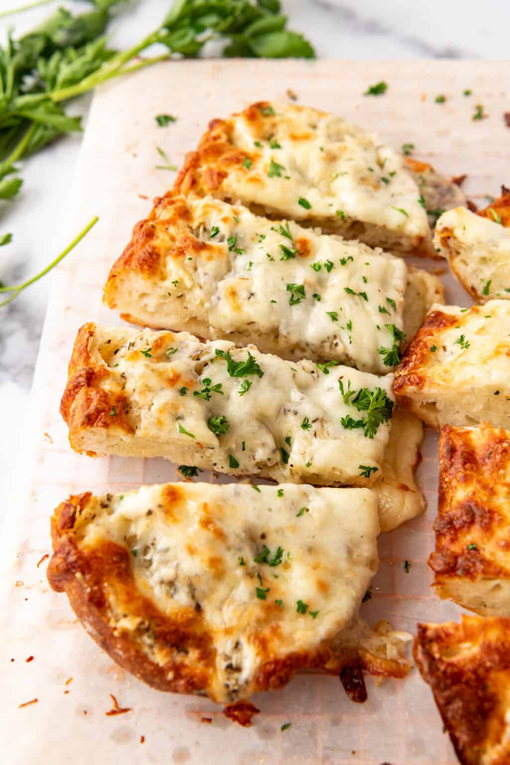 Cheesy Mozzarella Garlic Bread - House of Nash Eats