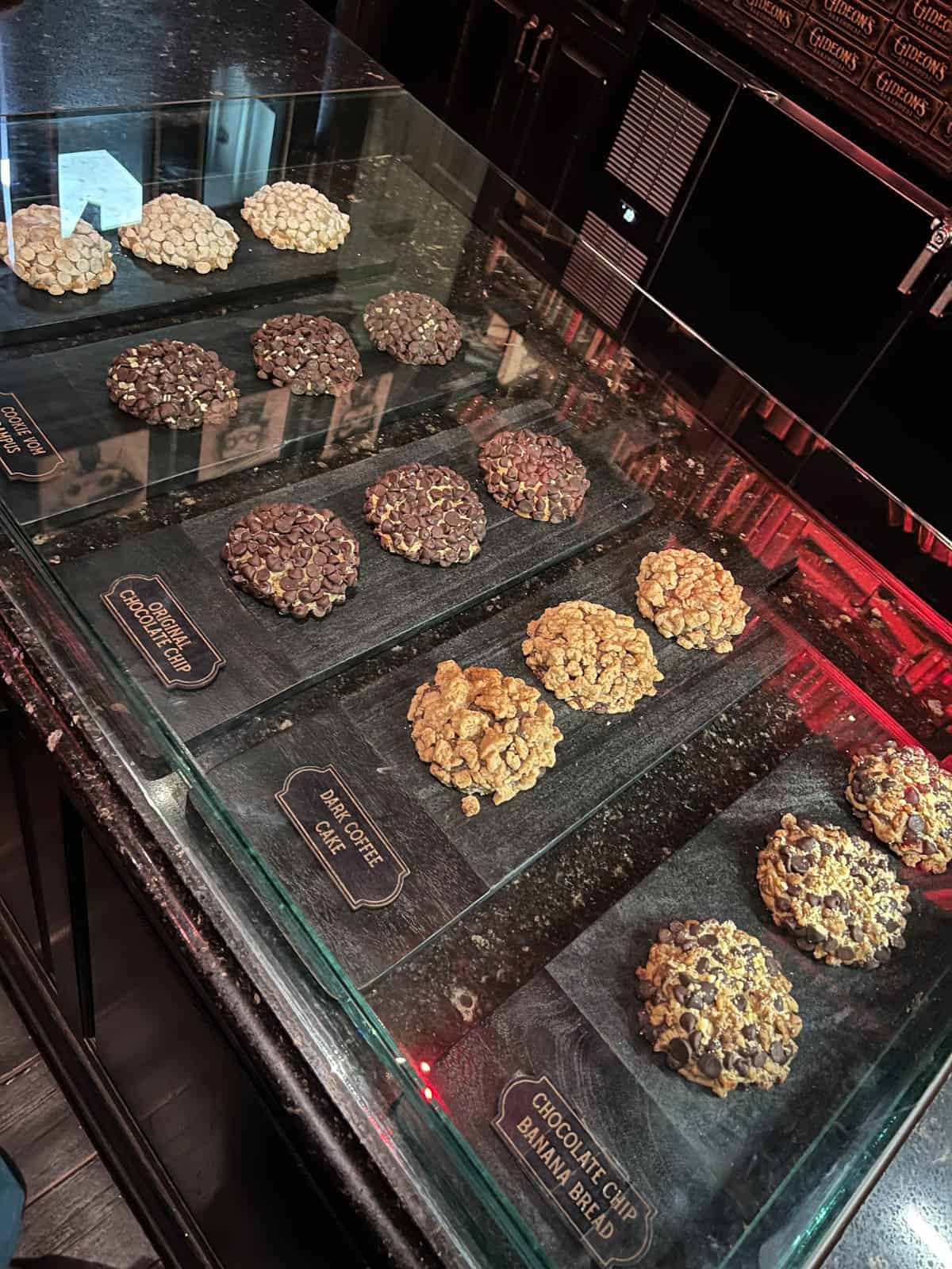 Cookies on display at Gideon's Bakeshop at Disney Springs.