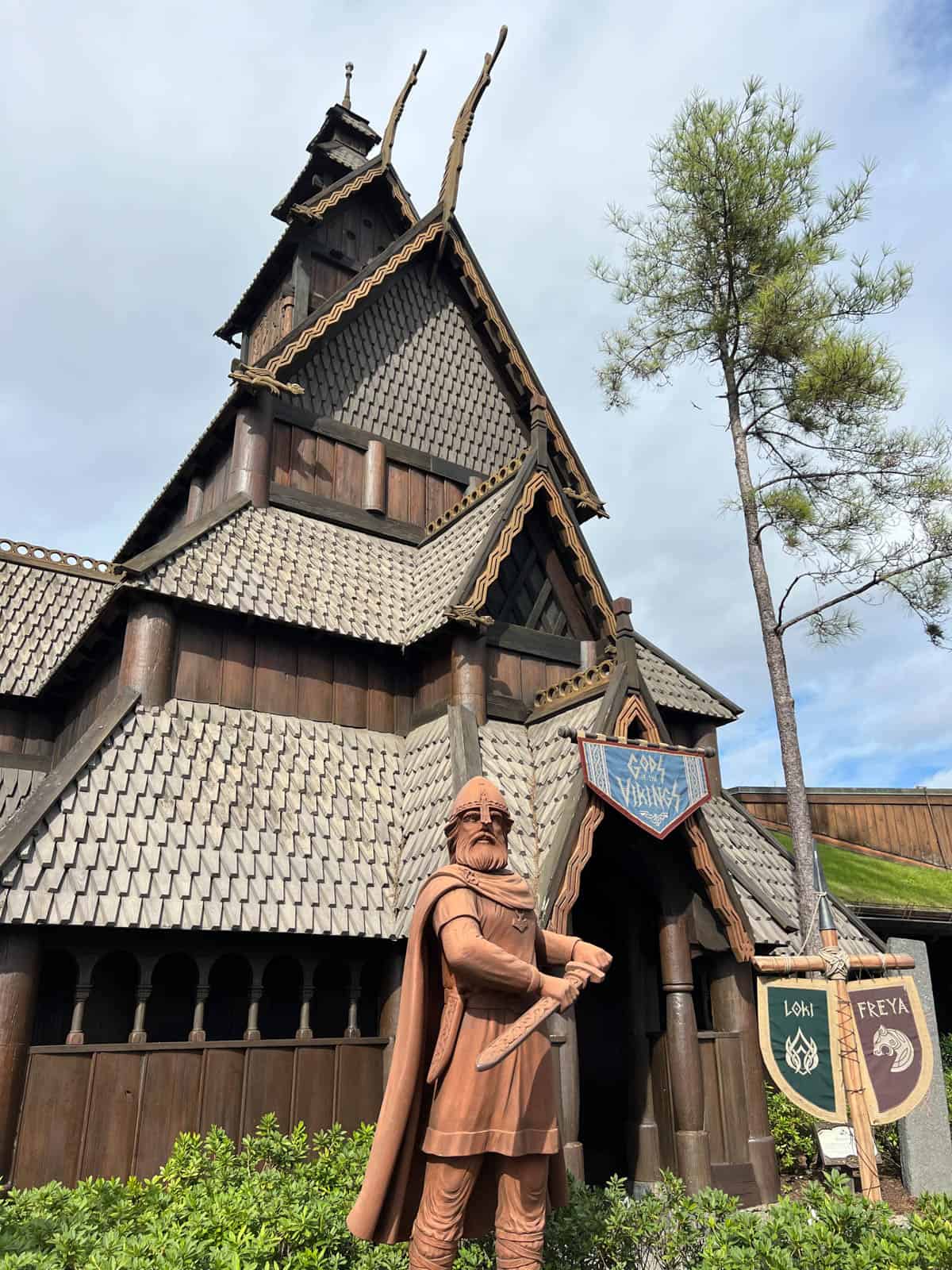 A wooden stave church replica at Epcot.