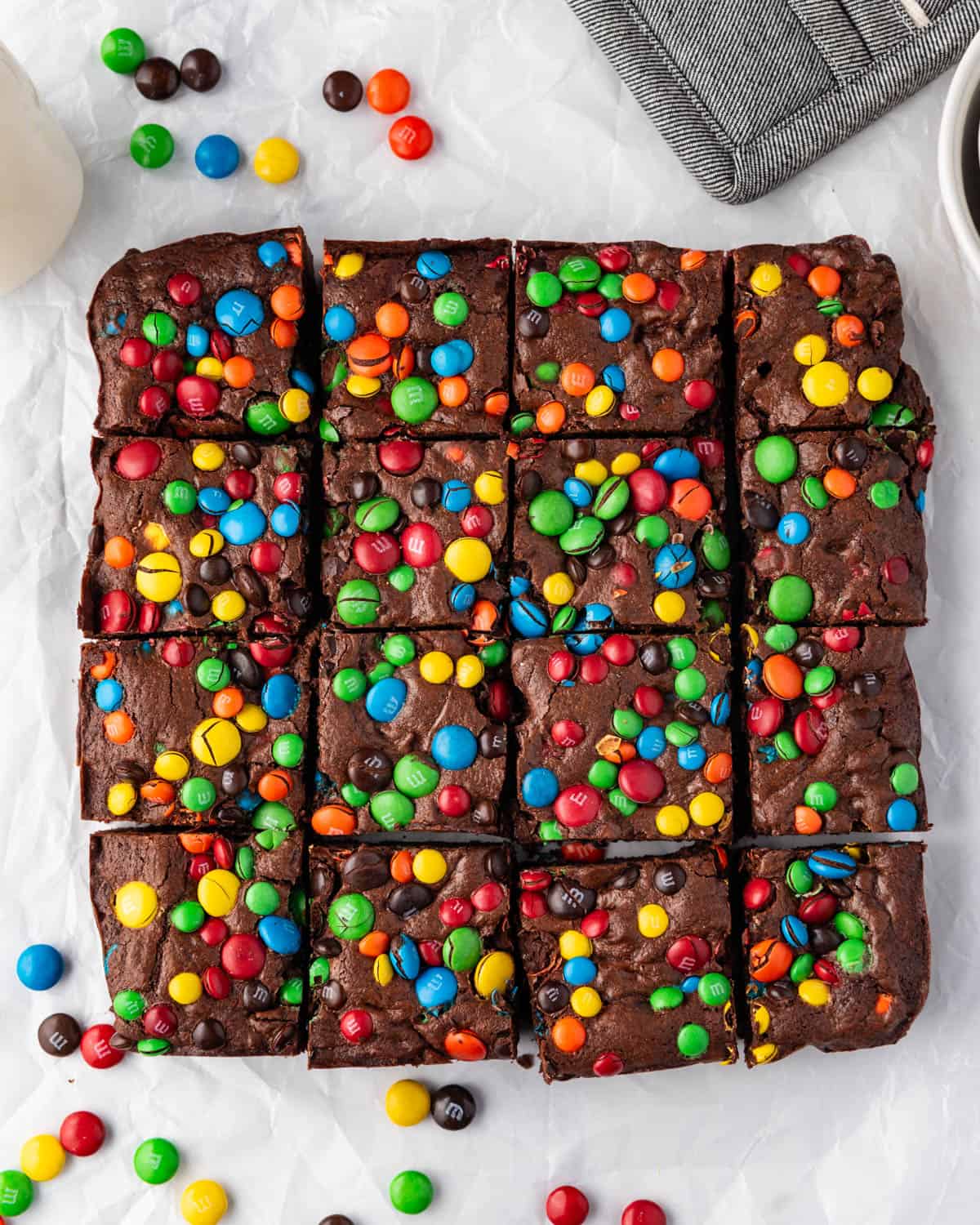 Easy M&M Brownies (From Scratch!) - House of Nash Eats