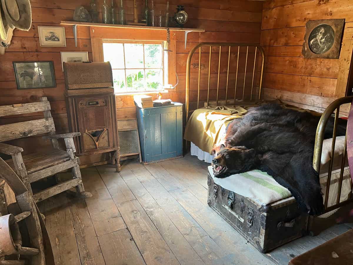 An old-time cabin interior in Alaska.