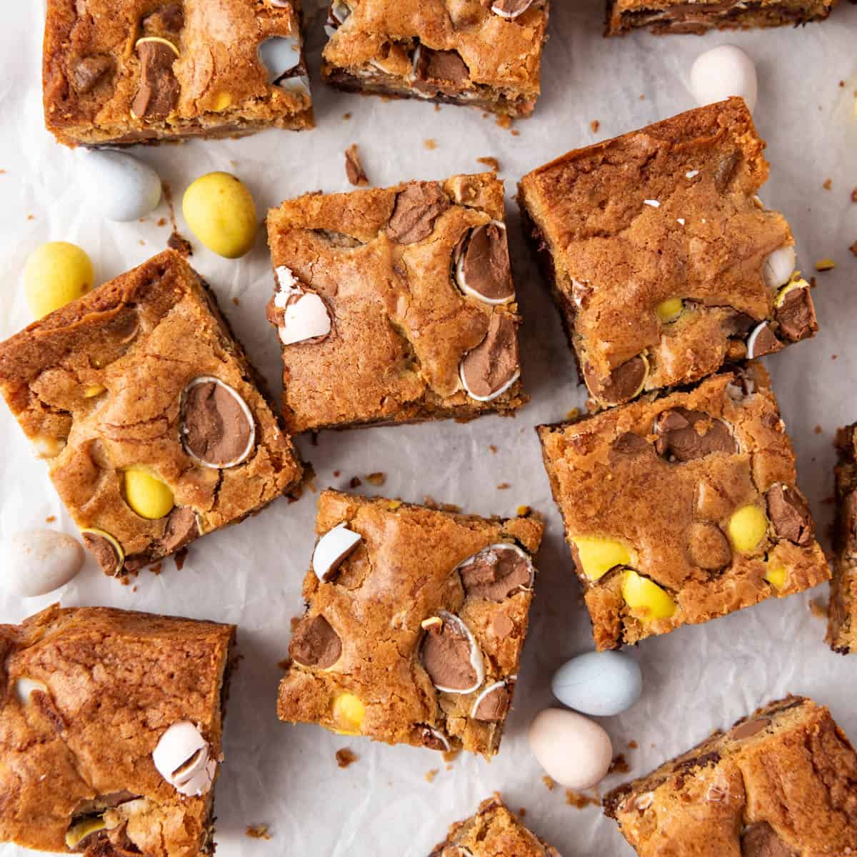 Easter Blondies with Cadbury Mini Eggs
