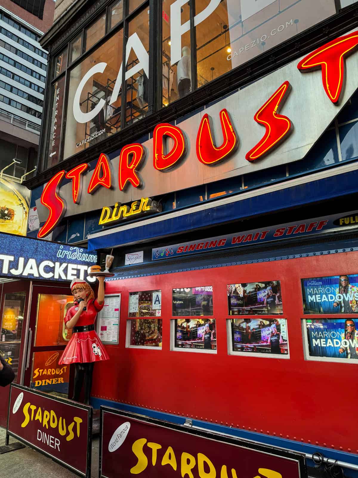 The front of the Stardust Diner on Broadway.