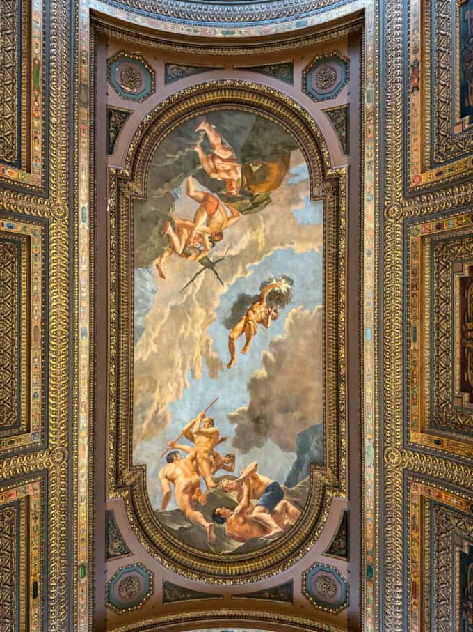 A ceiling mural inside the New York Public Library.