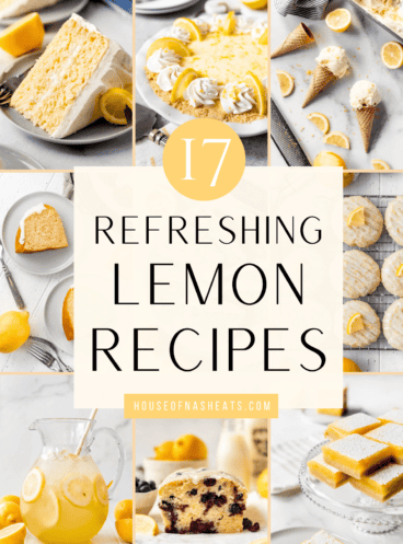 An image collage of lemon dessert recipes.