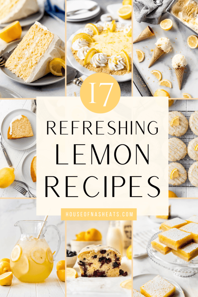 An image collage of lemon dessert recipes.