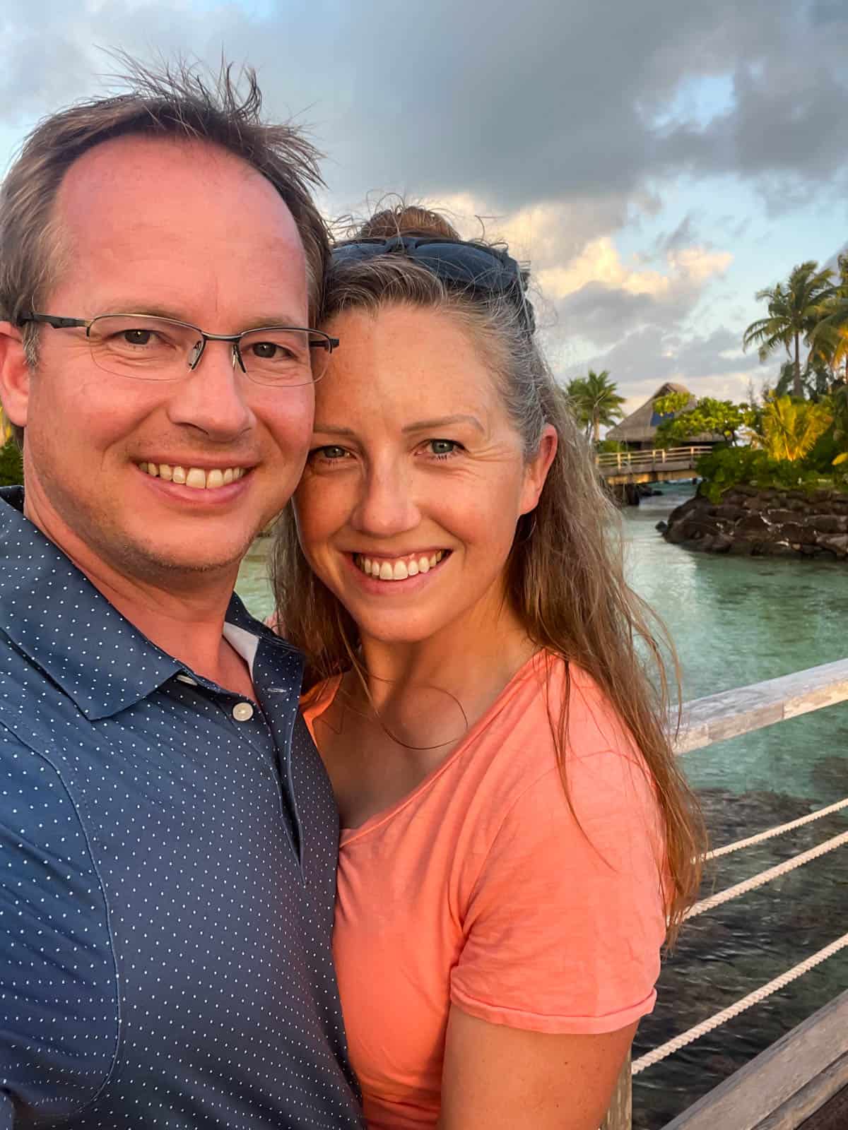 An image of a couple in Bora Bora.