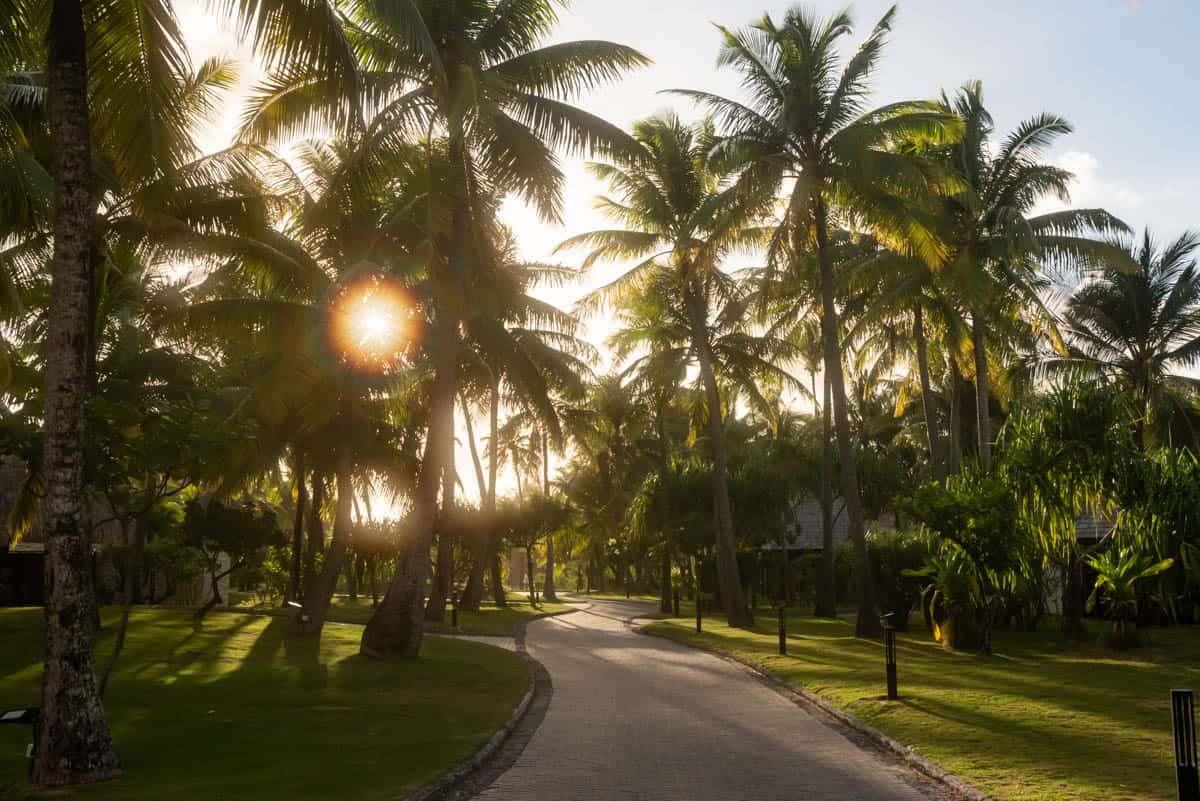 An image of a pathway at the St. Regis Bora Bora resort.