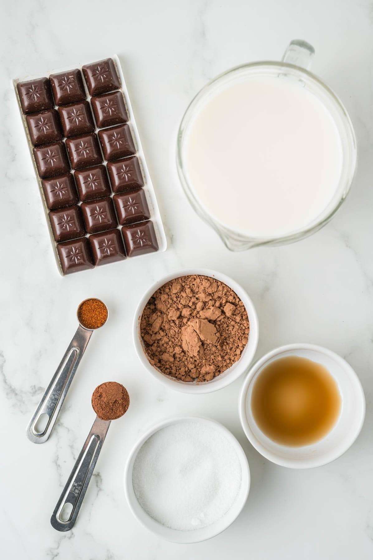 Ingredients for homemade Mexican hot chocolate.