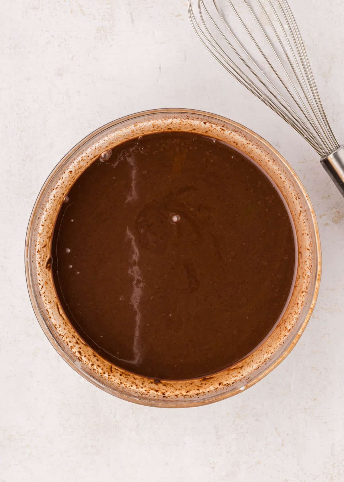 Nutella chocolate ganache in a bowl.