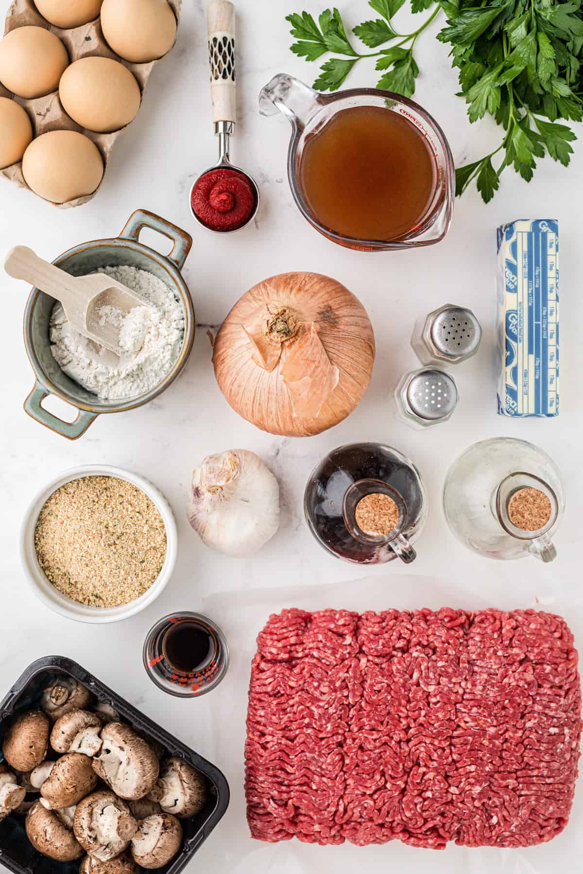 Salisbury steak ingredients.