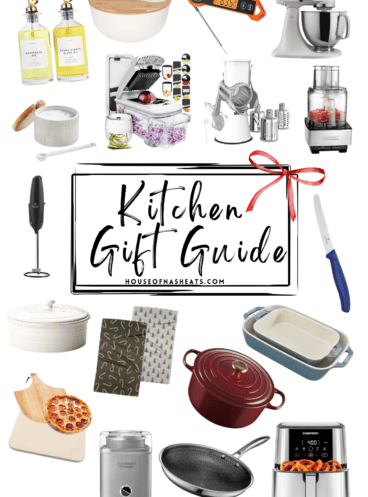 A collage of kitchen gifts.