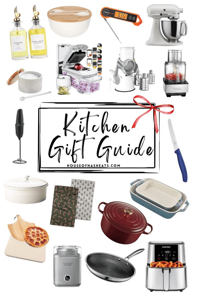 A collage of kitchen gifts.