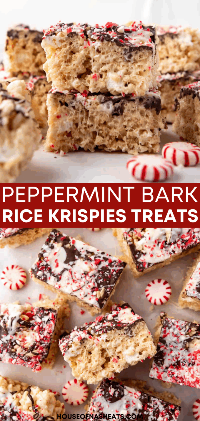 Peppermint Bark Rice Krispies Treats - 3