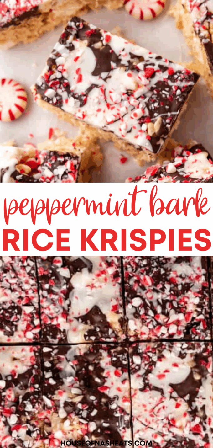 Peppermint Bark Rice Krispies Treats - 4