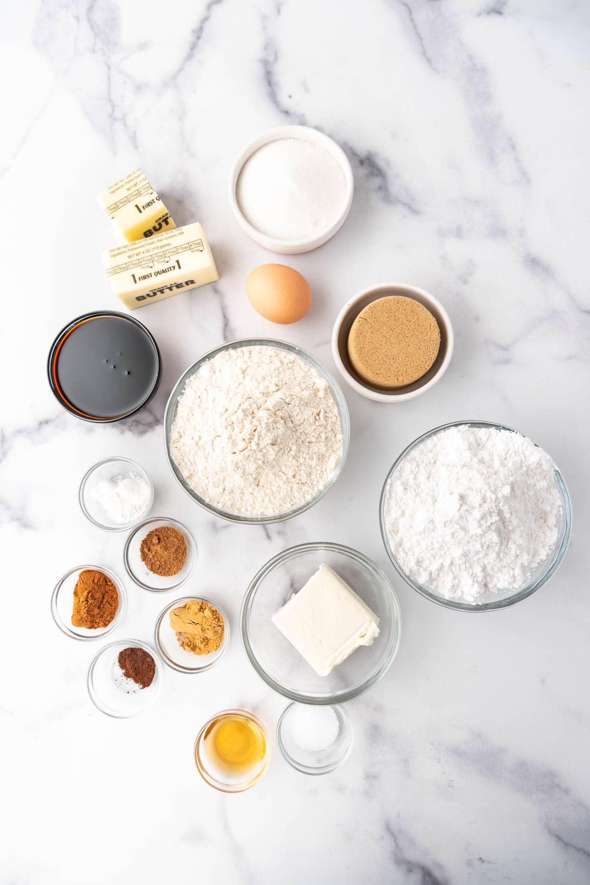 Ingredients for making gingerbread bars.