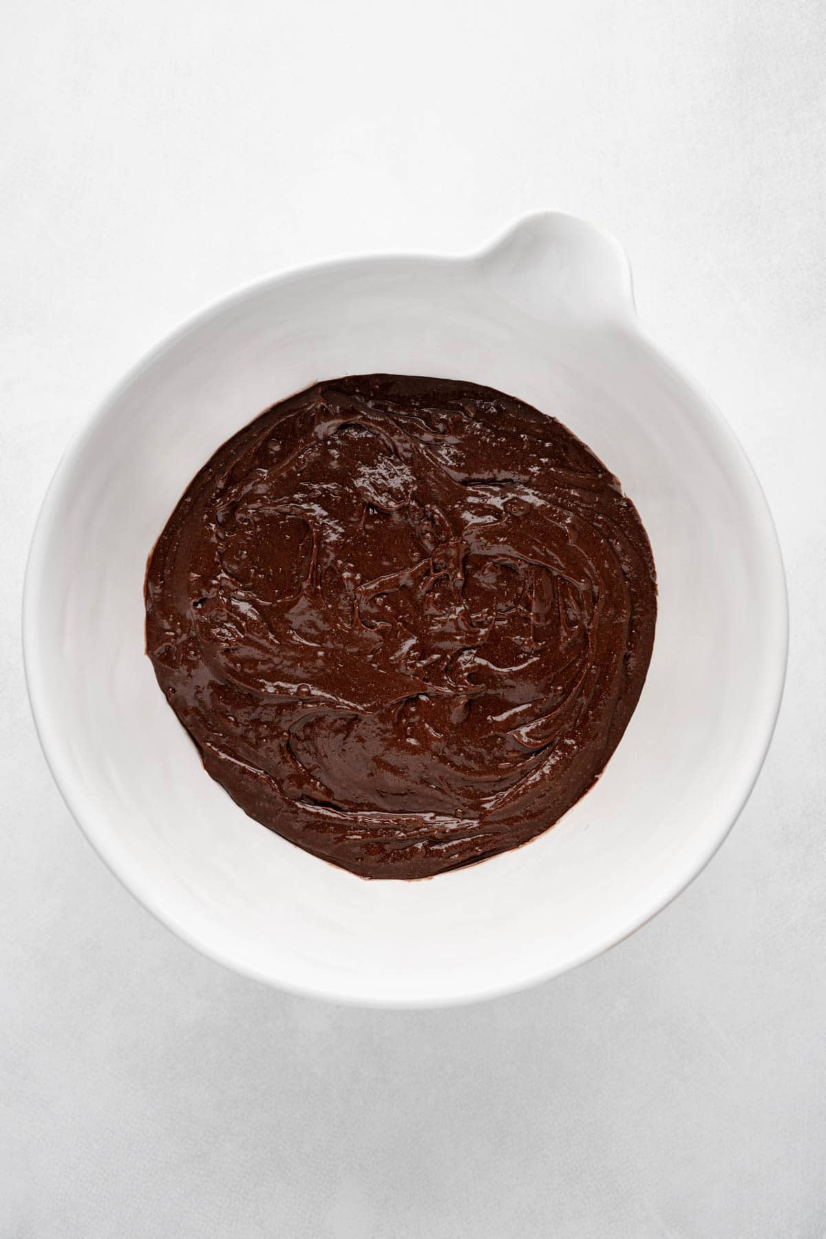 Brownie batter in a large bowl.